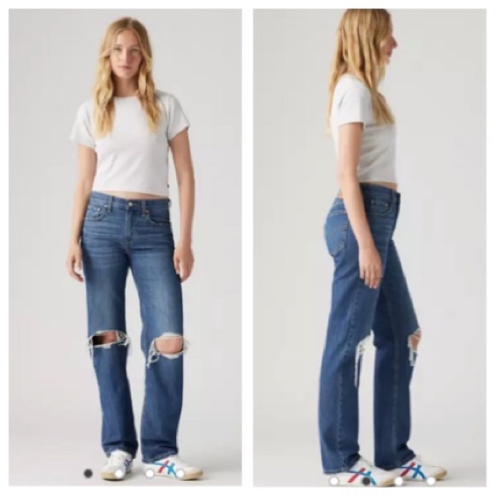 Levi's Low Pro Straight Denim High Rise Jeans size 25